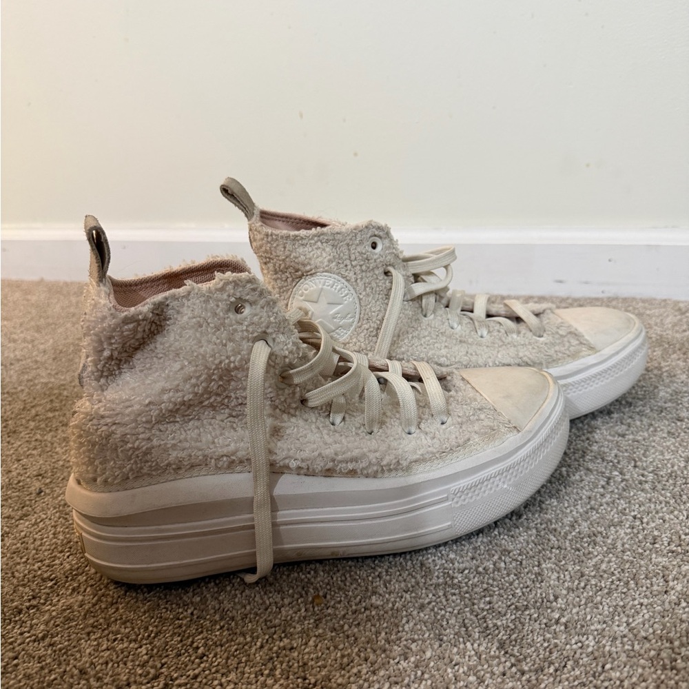 Converse Fuzzy High-Tops in Off-White